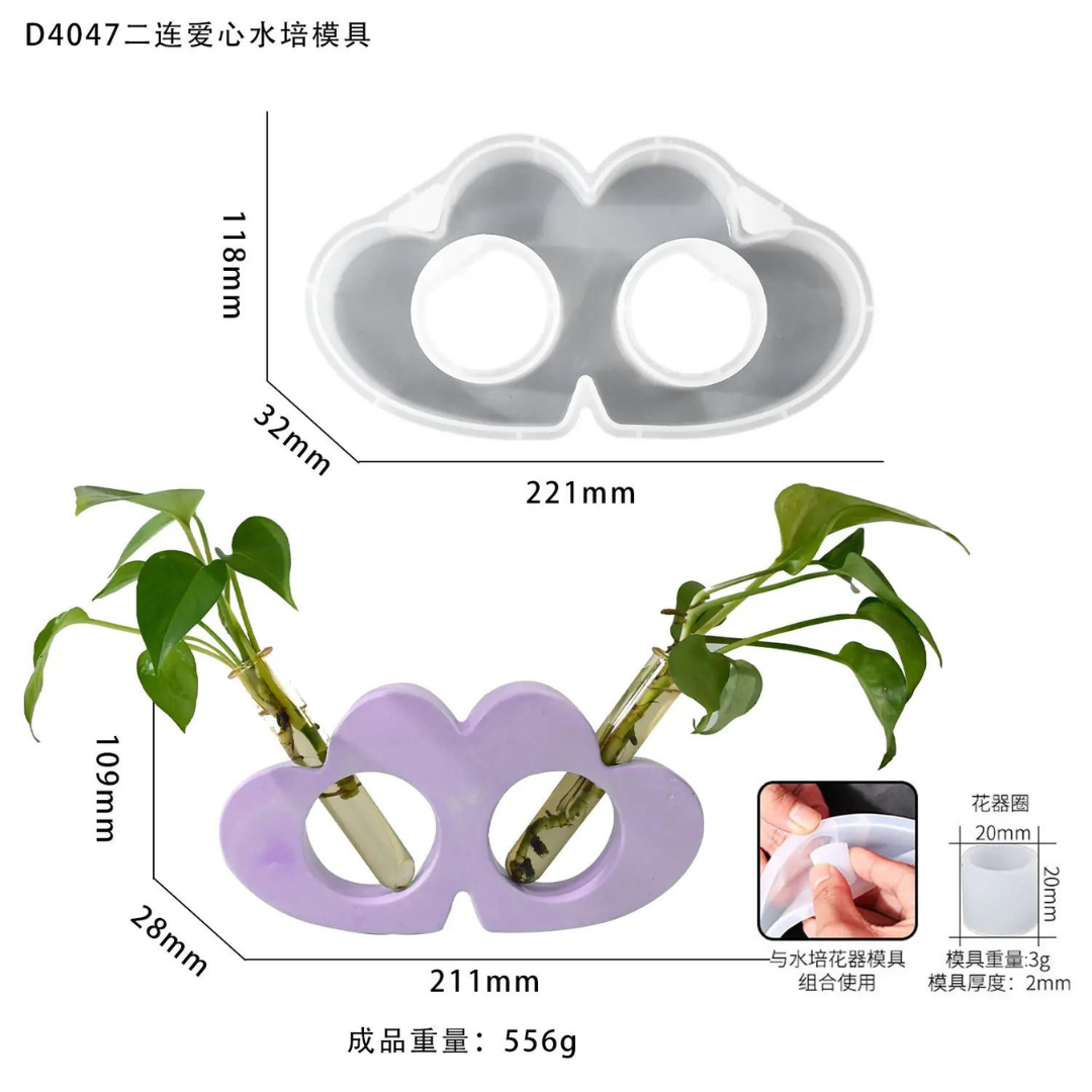 Double Heart Vase Mold